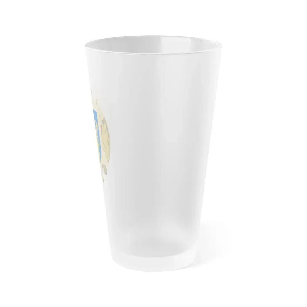 Coat of Arms of Lviv Oblast - Frosted Pint Glass 16oz - Go Mug Yourself
