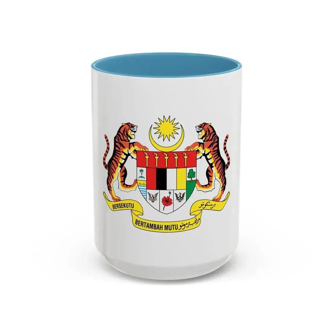 Coat of arms of Malaysia (1982-1988) - Accent Coffee Mug 15oz Light Blue - Go Mug Yourself