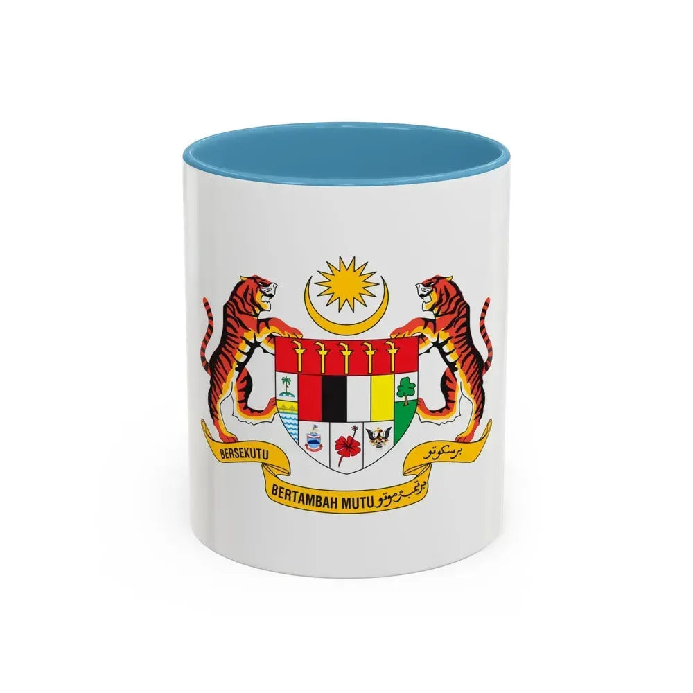 Coat of arms of Malaysia - Accent Coffee Mug 11oz Light Blue - Go Mug Yourself