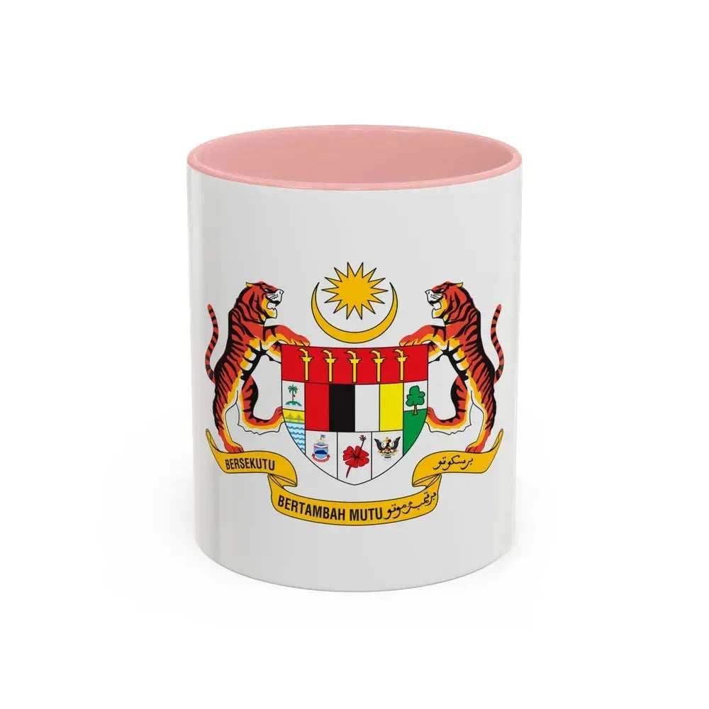 Coat of arms of Malaysia - Accent Coffee Mug 11oz Pink - Go Mug Yourself