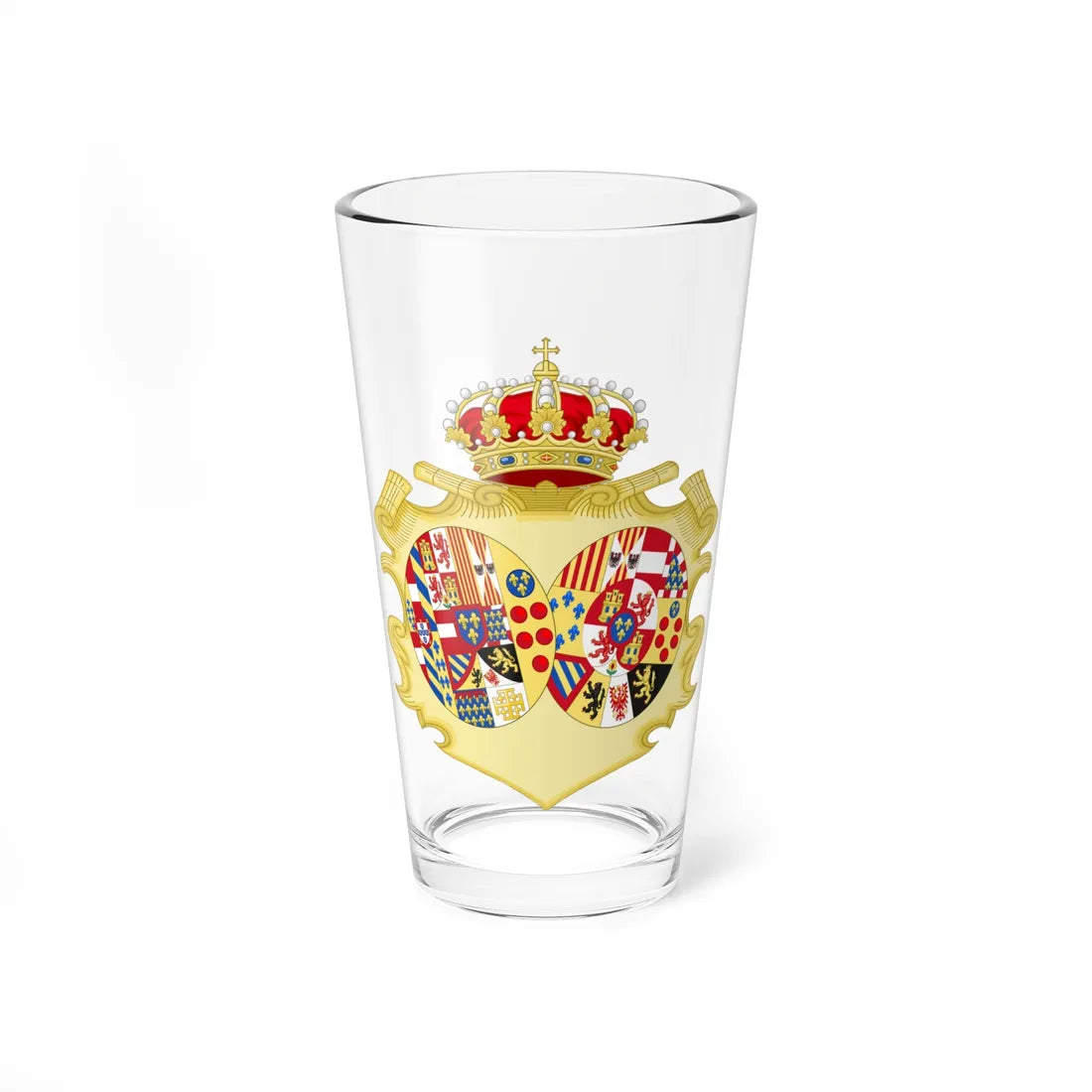 Coat of Arms of María Isabella Queen of the Two Sicilies (Italy) (Coat of Arms) Pint Glass 16oz 16oz - Go Mug Yourself