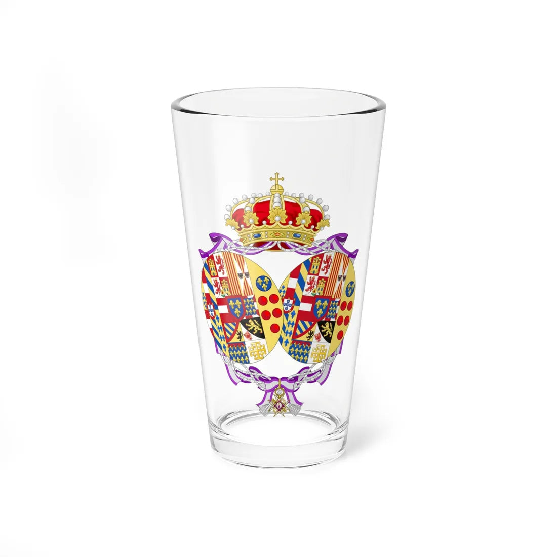 Coat of Arms of Maria Antonietta Countess of Caserta (Italy) (Coat of Arms) Pint Glass 16oz 16oz - Go Mug Yourself