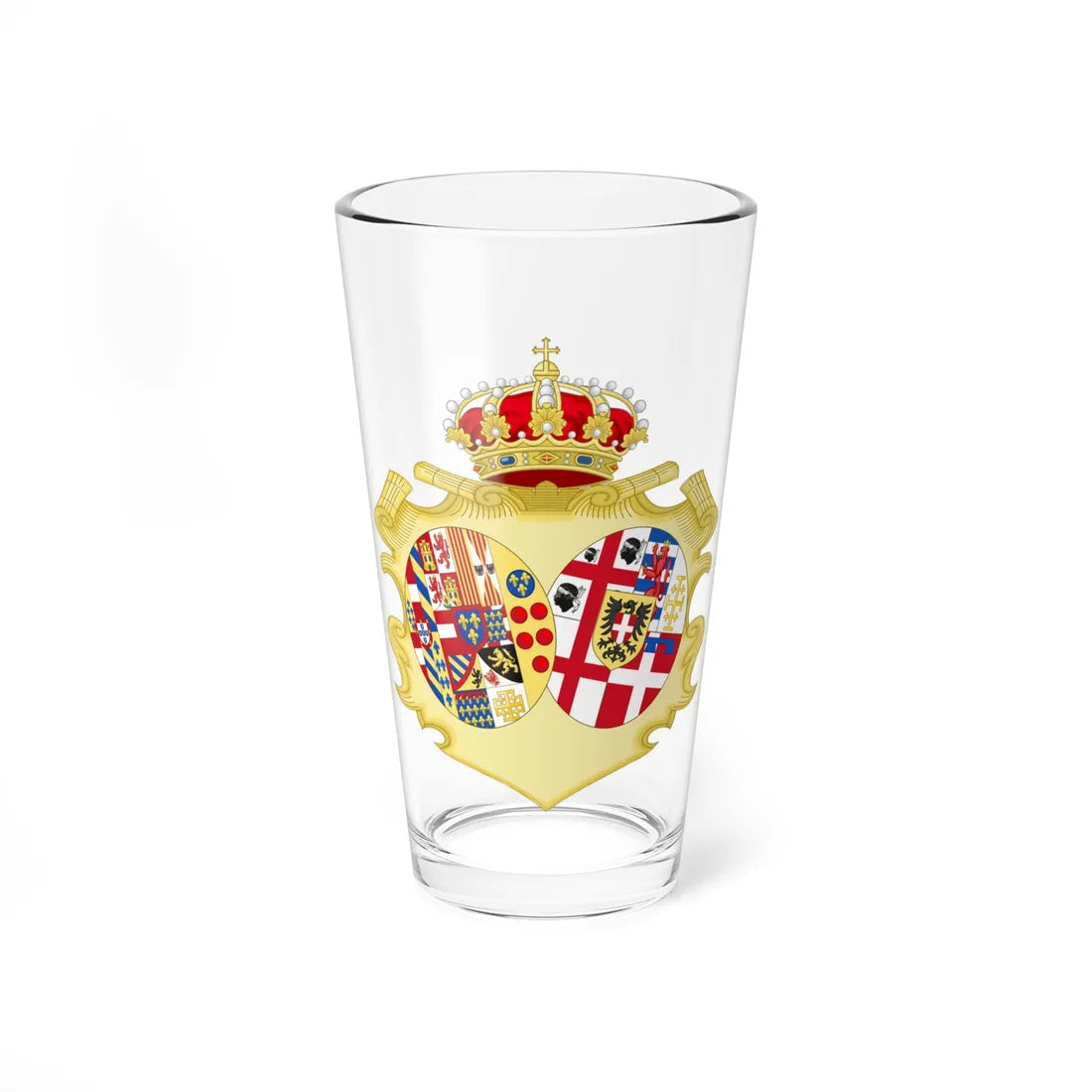 Coat of Arms of Maria Cristina Queen of the Two Sicilies (Italy) (Coat of Arms) Pint Glass 16oz 16oz - Go Mug Yourself