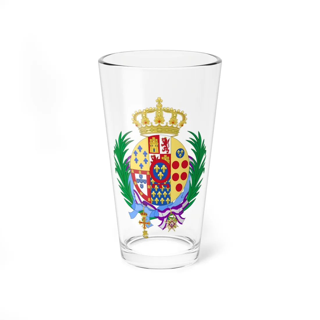 Coat of Arms of Maria de los Dolores Princess Bourbon (Italy) (Coat of Arms) Pint Glass 16oz 16oz - Go Mug Yourself