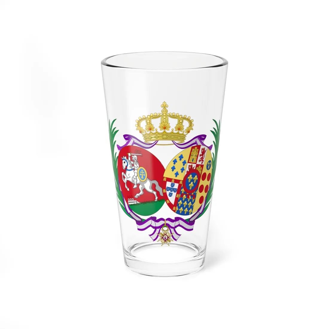 Coat of Arms of Maria de los Dolores Princess Czartoryski and Bourbon (Italy) (Coat of Arms) Pint Glass 16oz 16oz - Go Mug Yourself