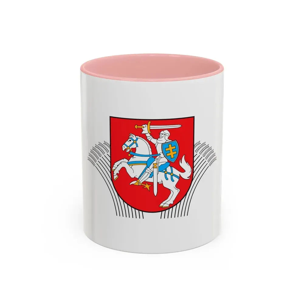 Coat of Arms of Ministry of Agriculture Lithuania - Accent Coffee Mug 11oz Pink - Go Mug Yourself