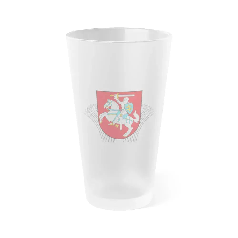 Coat of Arms of Ministry of Agriculture Lithuania - Frosted Pint Glass 16oz 16oz Frosted - Go Mug Yourself
