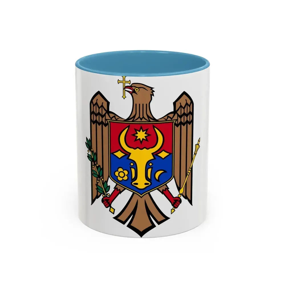 Coat of arms of Moldova - Accent Coffee Mug 11oz Light Blue - Go Mug Yourself