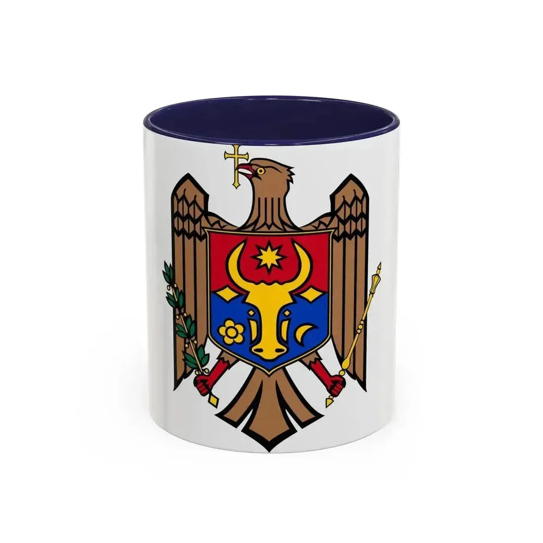 Coat of arms of Moldova - Accent Coffee Mug 11oz Navy - Go Mug Yourself