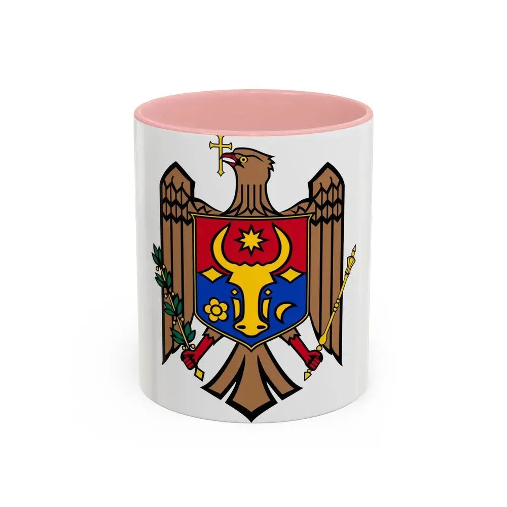 Coat of arms of Moldova - Accent Coffee Mug 11oz Pink - Go Mug Yourself