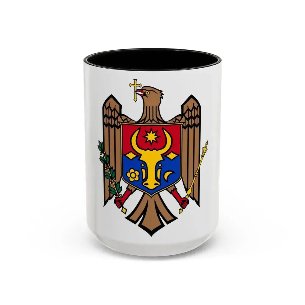Coat of arms of Moldova - Accent Coffee Mug 15oz Black - Go Mug Yourself