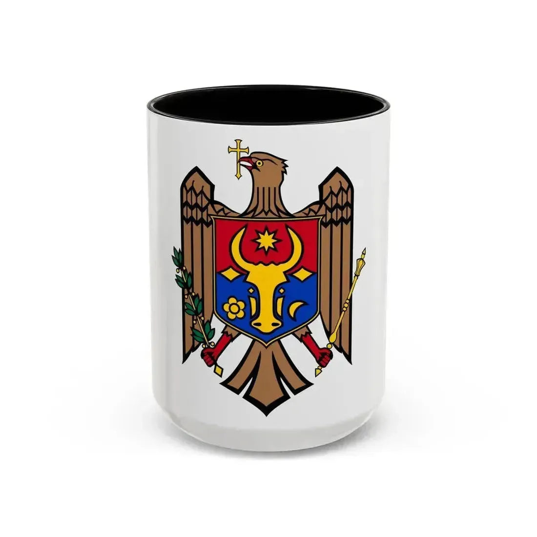 Coat of arms of Moldova - Accent Coffee Mug 15oz Black - Go Mug Yourself
