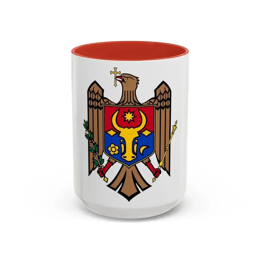 Coat of arms of Moldova - Accent Coffee Mug 15oz Red - Go Mug Yourself