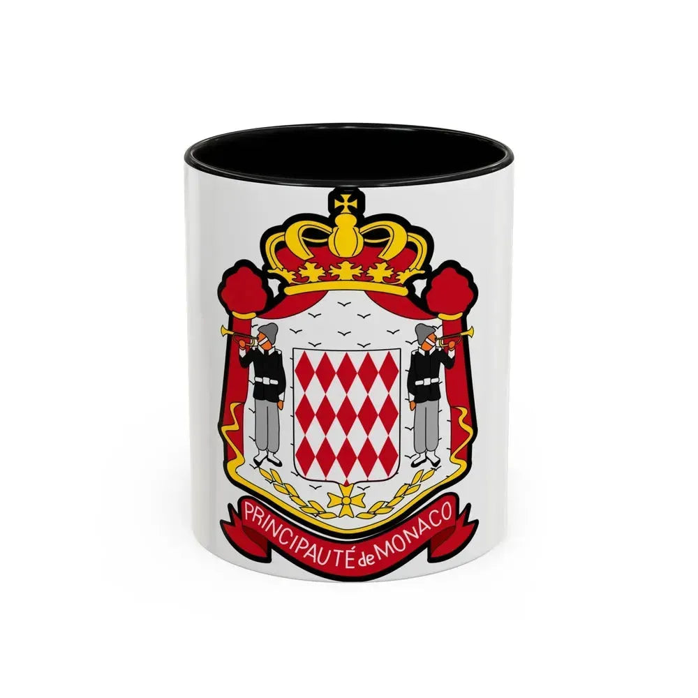Coat of arms of Monaco - Accent Coffee Mug 11oz Black - Go Mug Yourself
