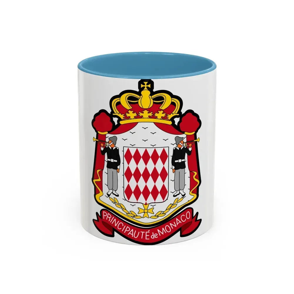 Coat of arms of Monaco - Accent Coffee Mug 11oz Light Blue - Go Mug Yourself