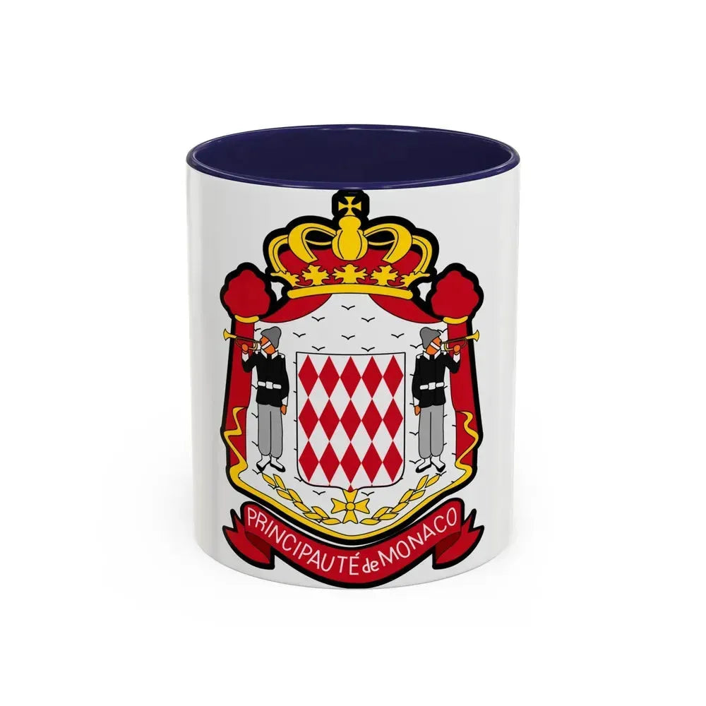Coat of arms of Monaco - Accent Coffee Mug 11oz Navy - Go Mug Yourself