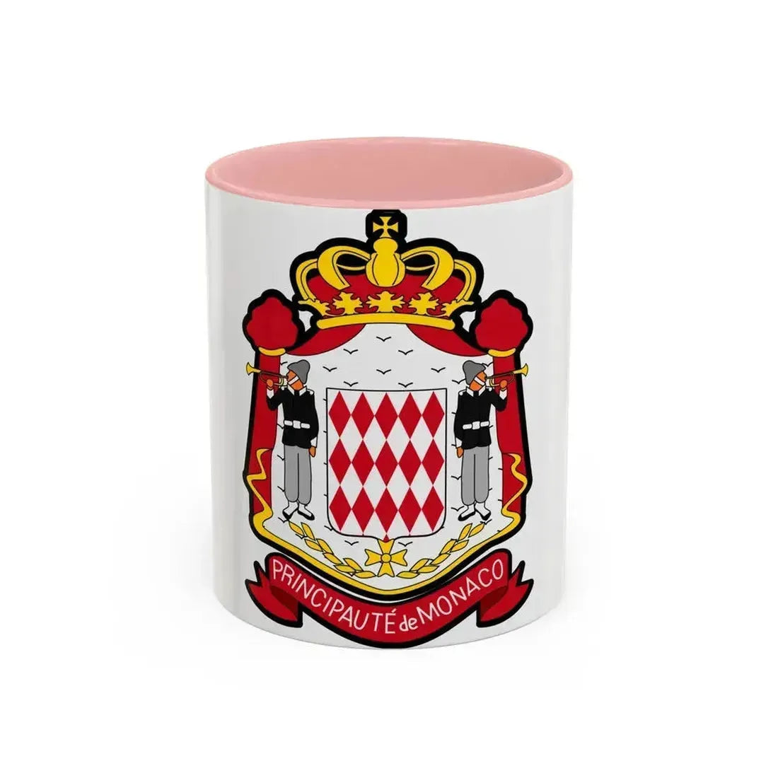 Coat of arms of Monaco - Accent Coffee Mug 11oz Pink - Go Mug Yourself