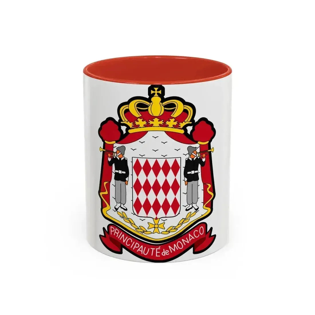 Coat of arms of Monaco - Accent Coffee Mug 11oz Red - Go Mug Yourself