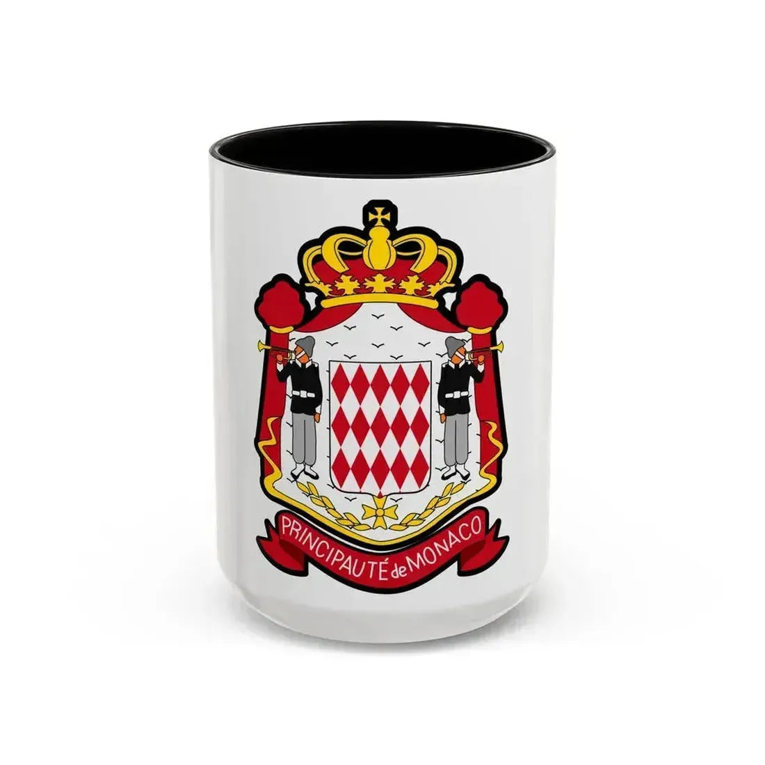 Coat of arms of Monaco - Accent Coffee Mug 15oz Black - Go Mug Yourself