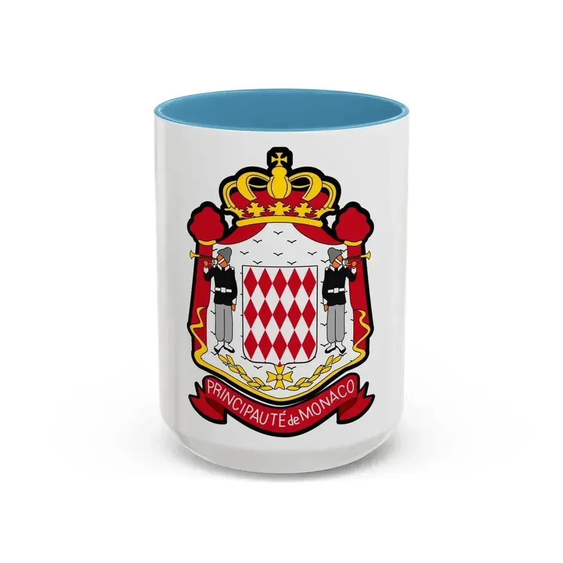 Coat of arms of Monaco - Accent Coffee Mug 15oz Light Blue - Go Mug Yourself