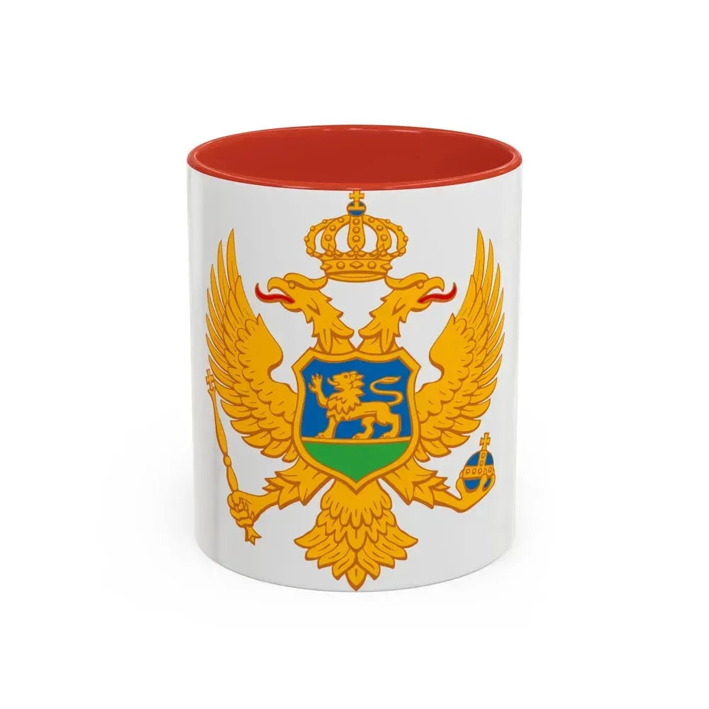 Coat of arms of Montenegro - Accent Coffee Mug 11oz Red - Go Mug Yourself