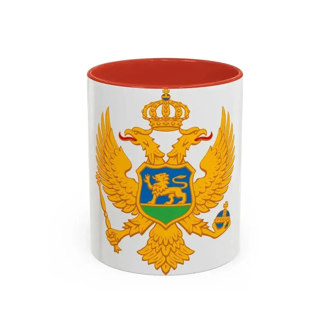 Coat of arms of Montenegro - Accent Coffee Mug 11oz Red - Go Mug Yourself