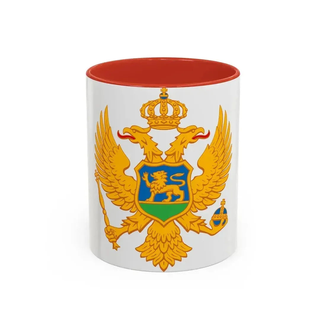 Coat of arms of Montenegro - Accent Coffee Mug 11oz Red - Go Mug Yourself
