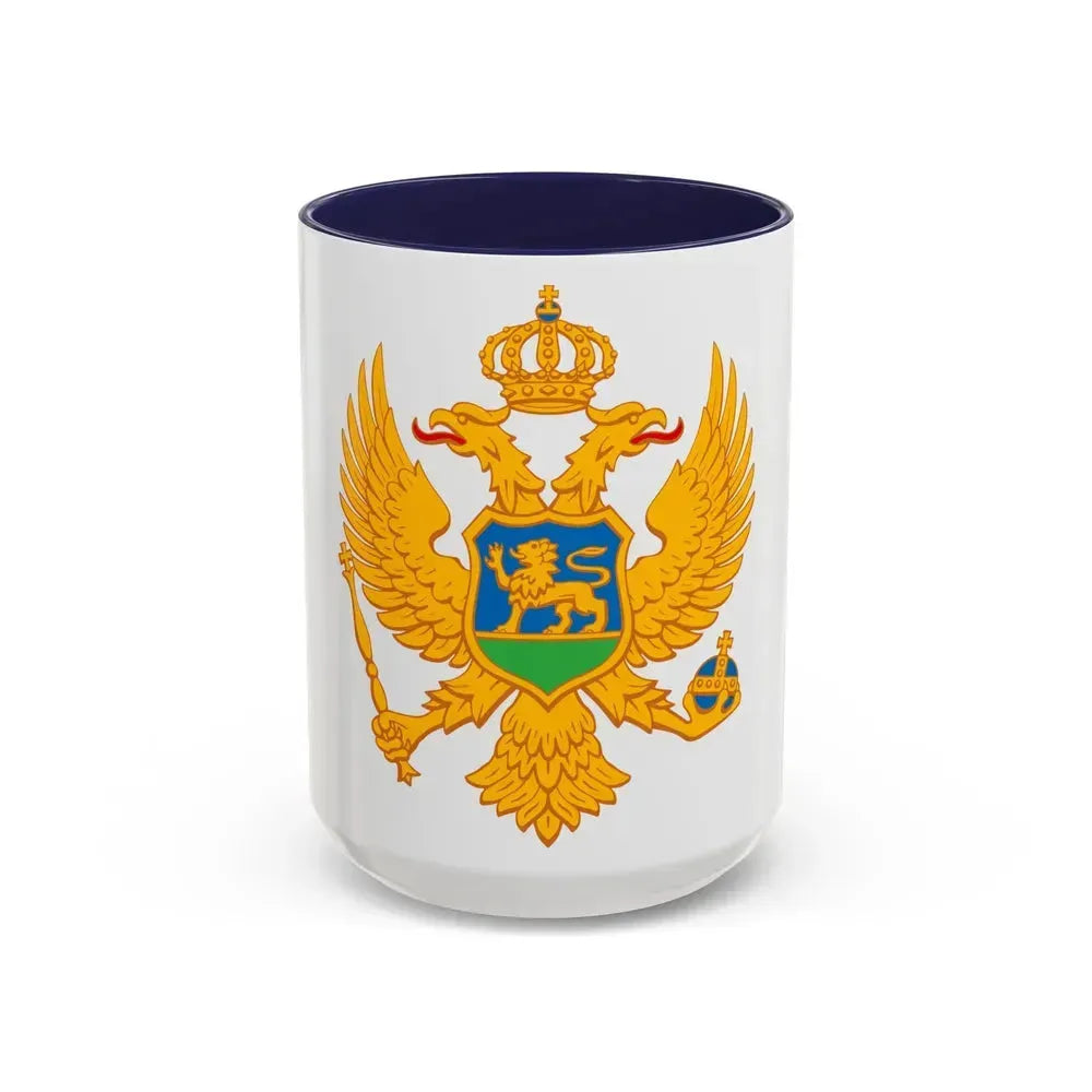 Coat of arms of Montenegro - Accent Coffee Mug 15oz Navy - Go Mug Yourself