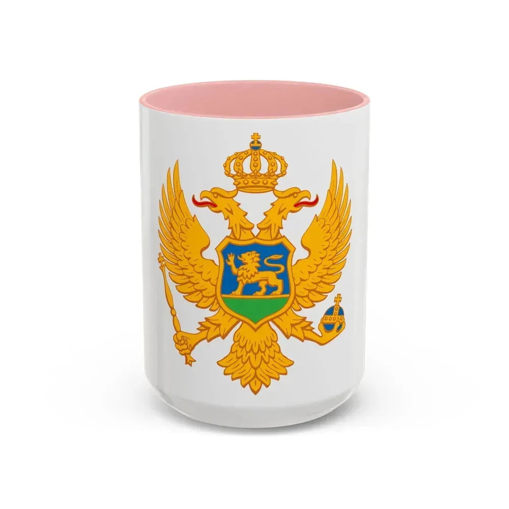 Coat of arms of Montenegro - Accent Coffee Mug 15oz Pink - Go Mug Yourself