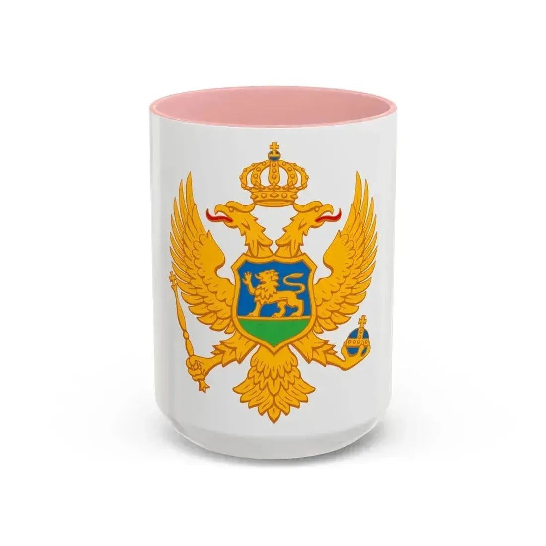 Coat of arms of Montenegro - Accent Coffee Mug 15oz Pink - Go Mug Yourself