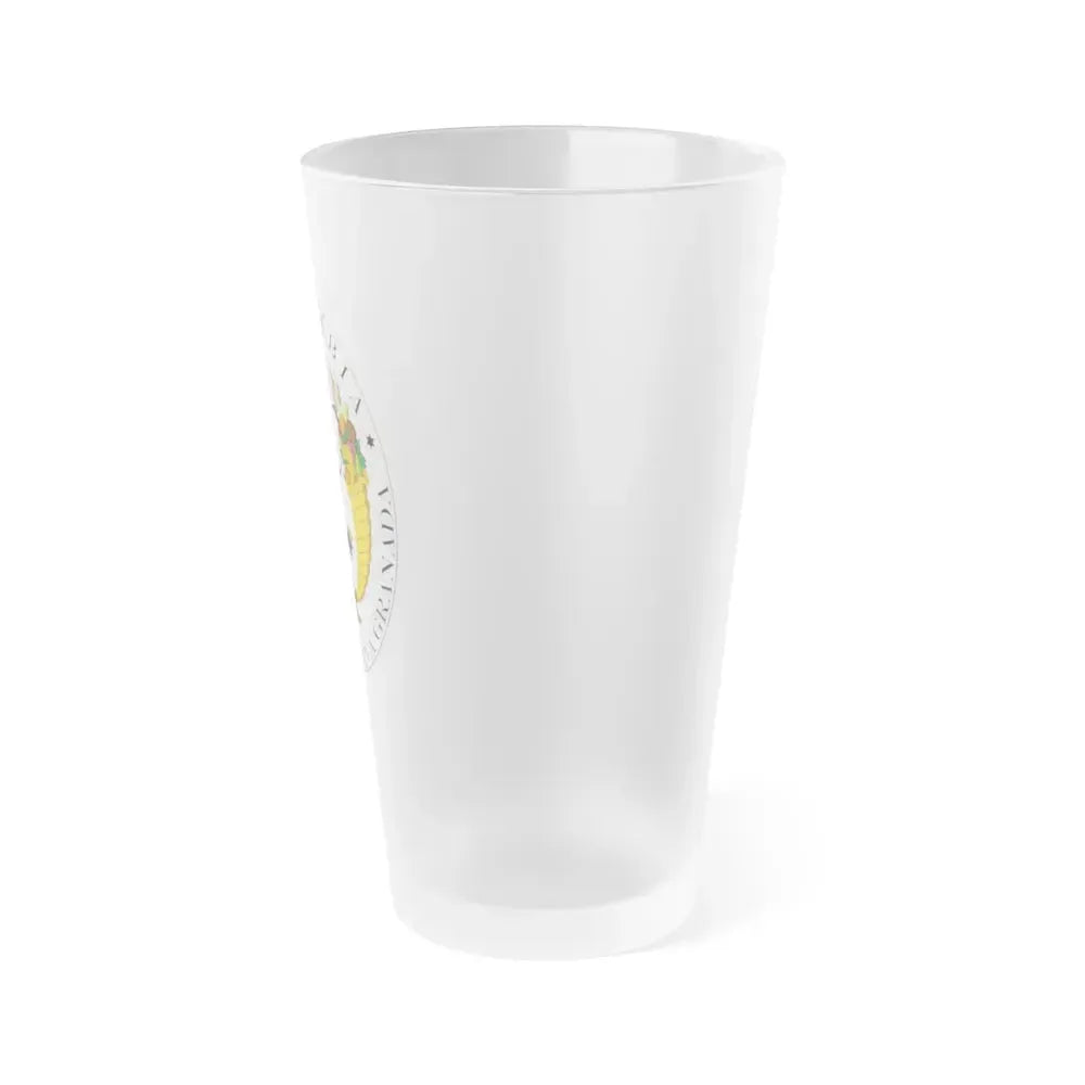 Coat of arms of New Granada (1830) - Frosted Pint Glass 16oz - Go Mug Yourself