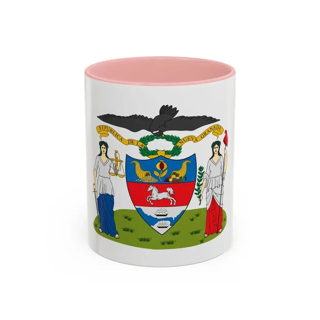 Coat of arms of New Granada (proposal) - Accent Coffee Mug 11oz Pink - Go Mug Yourself