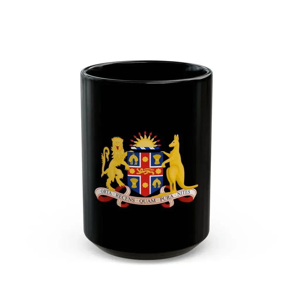 Coat of Arms of New South Wales - Black Coffee Mug 15oz - Go Mug Yourself