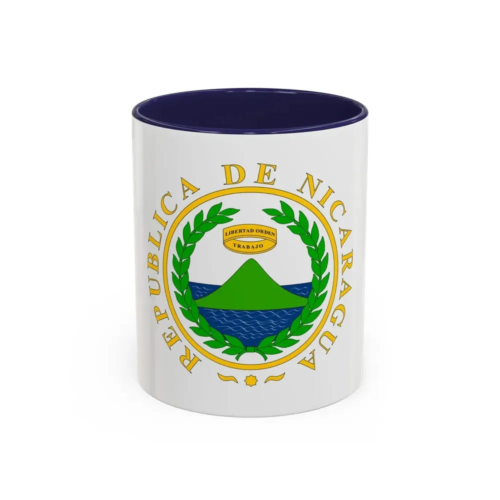Coat of arms of Nicaragua (1854) - Accent Coffee Mug 11oz Navy - Go Mug Yourself