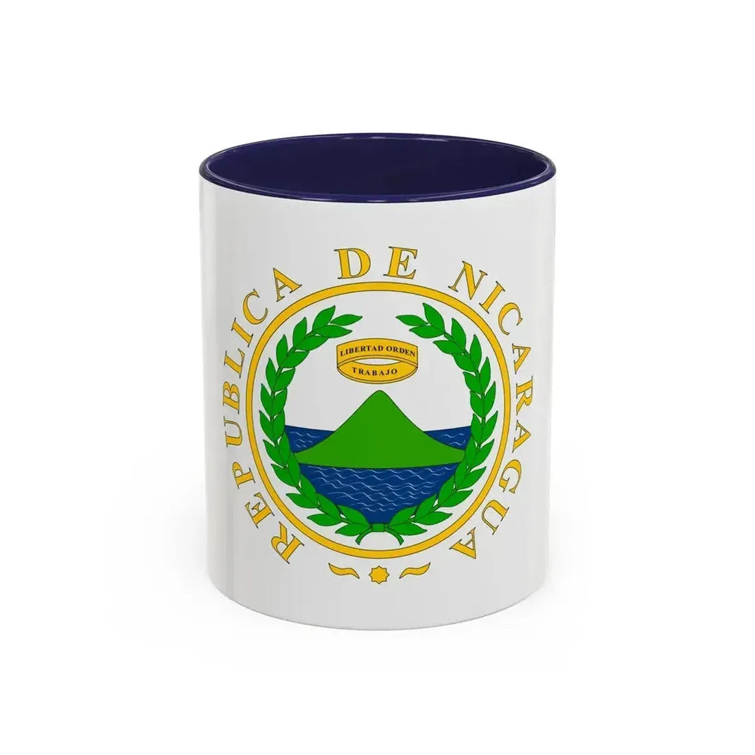 Coat of arms of Nicaragua (1854) - Accent Coffee Mug 11oz Navy - Go Mug Yourself