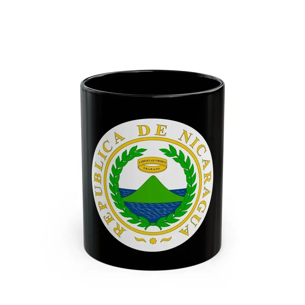 Coat of arms of Nicaragua (1854) - Black Coffee Mug 11oz - Go Mug Yourself
