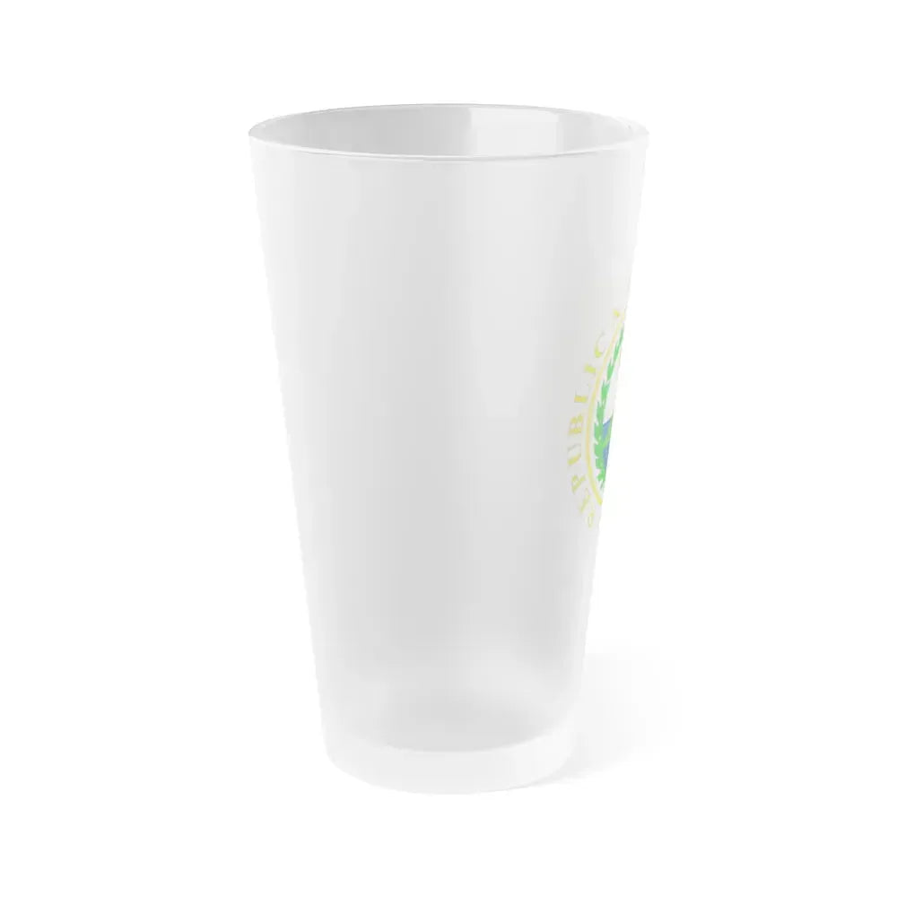 Coat of arms of Nicaragua (1854) - Frosted Pint Glass 16oz - Go Mug Yourself