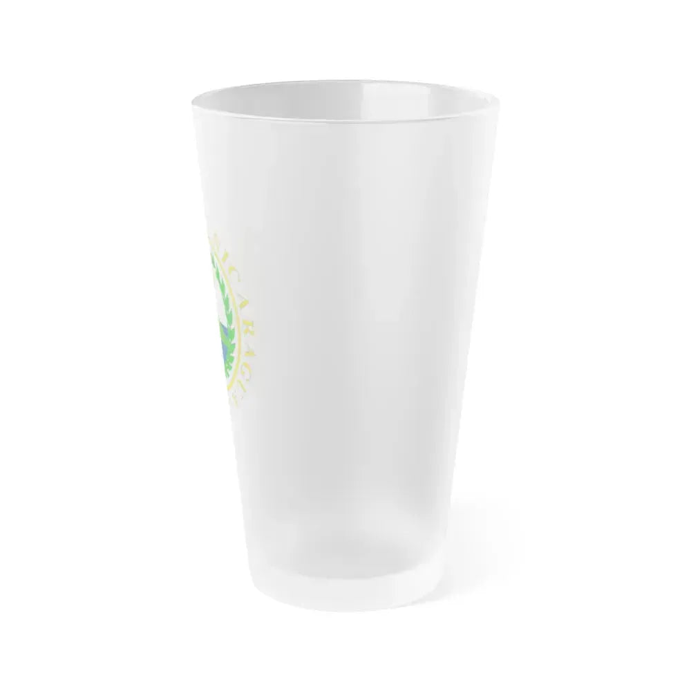 Coat of arms of Nicaragua (1854) - Frosted Pint Glass 16oz - Go Mug Yourself
