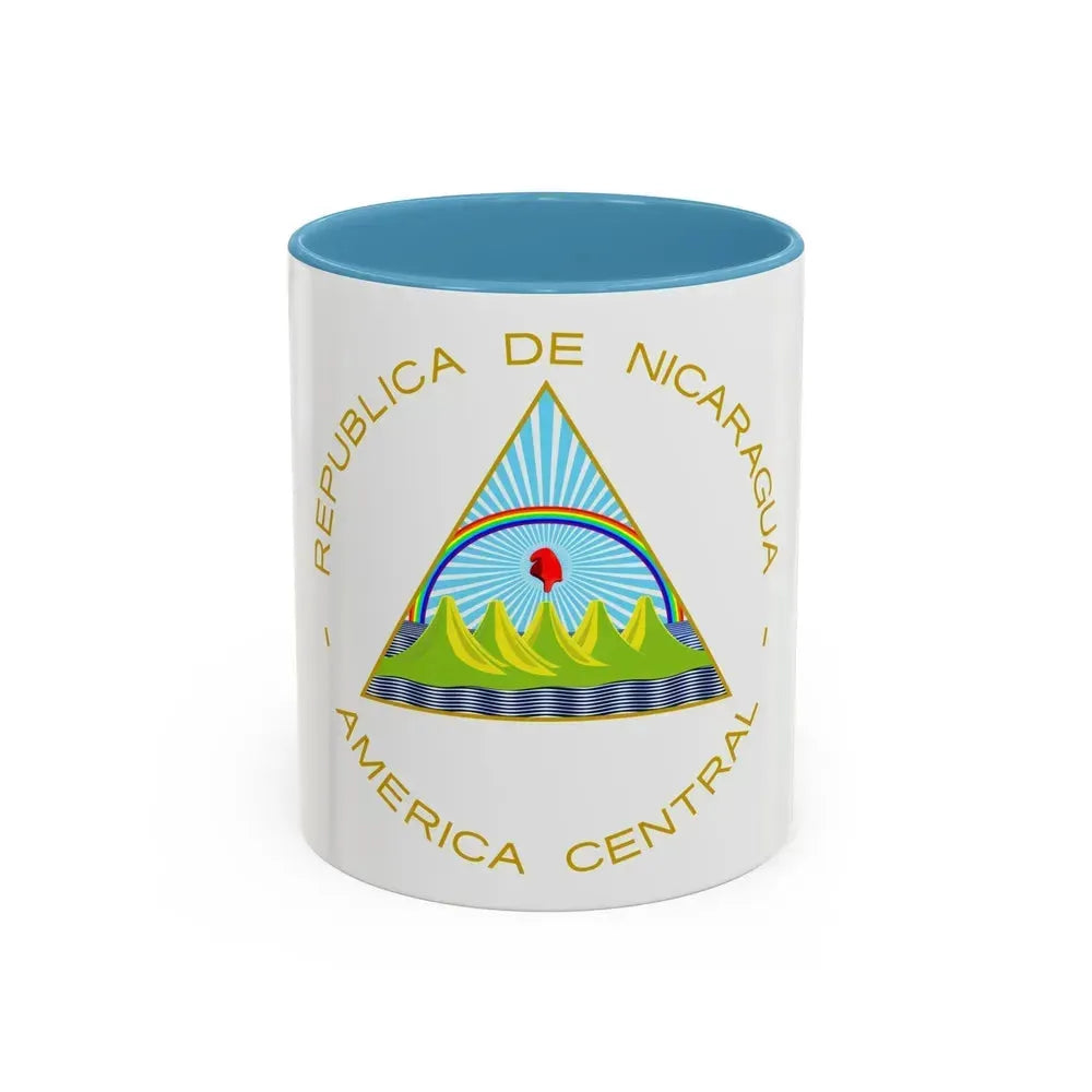 Coat of arms of Nicaragua - Accent Coffee Mug 11oz Light Blue - Go Mug Yourself