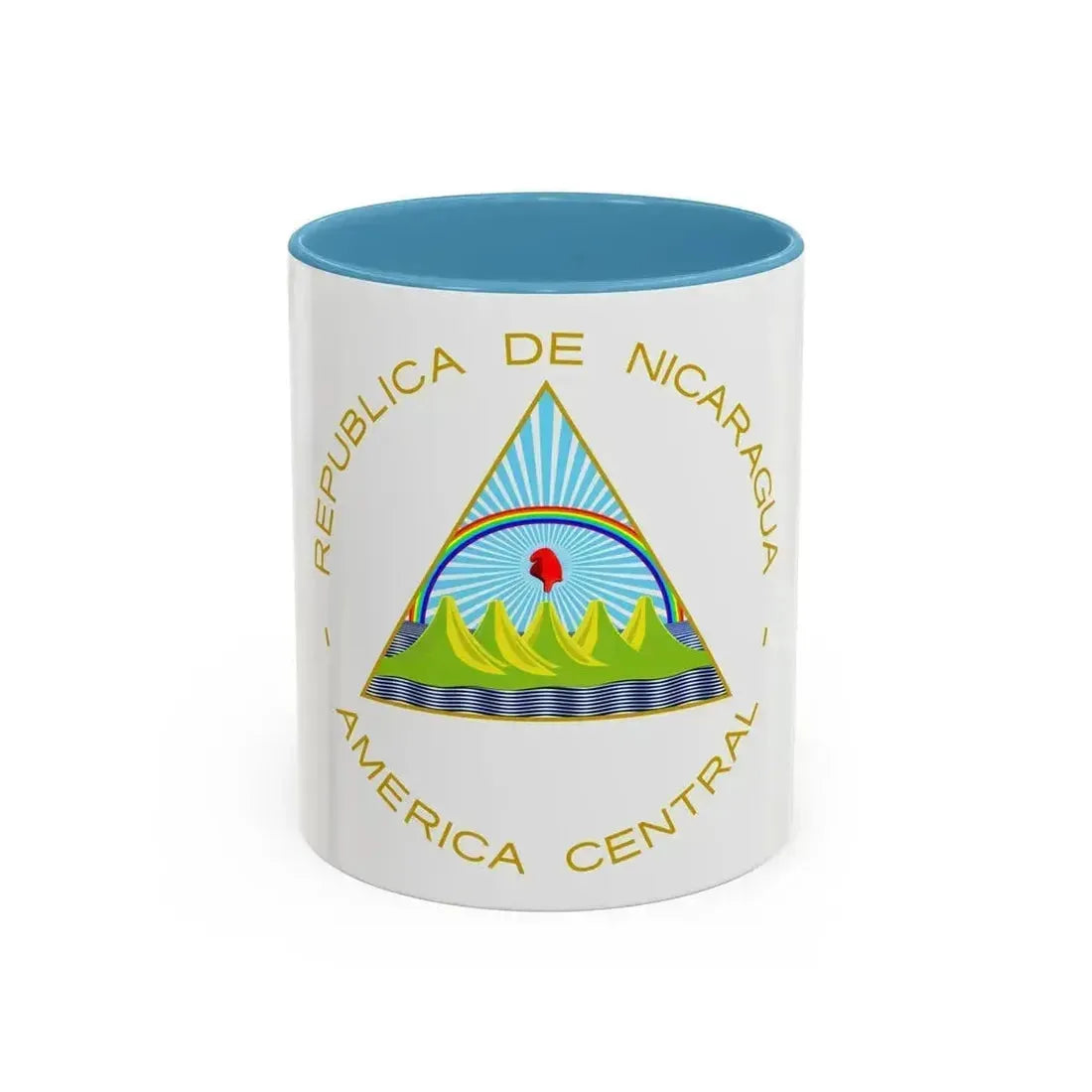 Coat of arms of Nicaragua - Accent Coffee Mug 11oz Light Blue - Go Mug Yourself