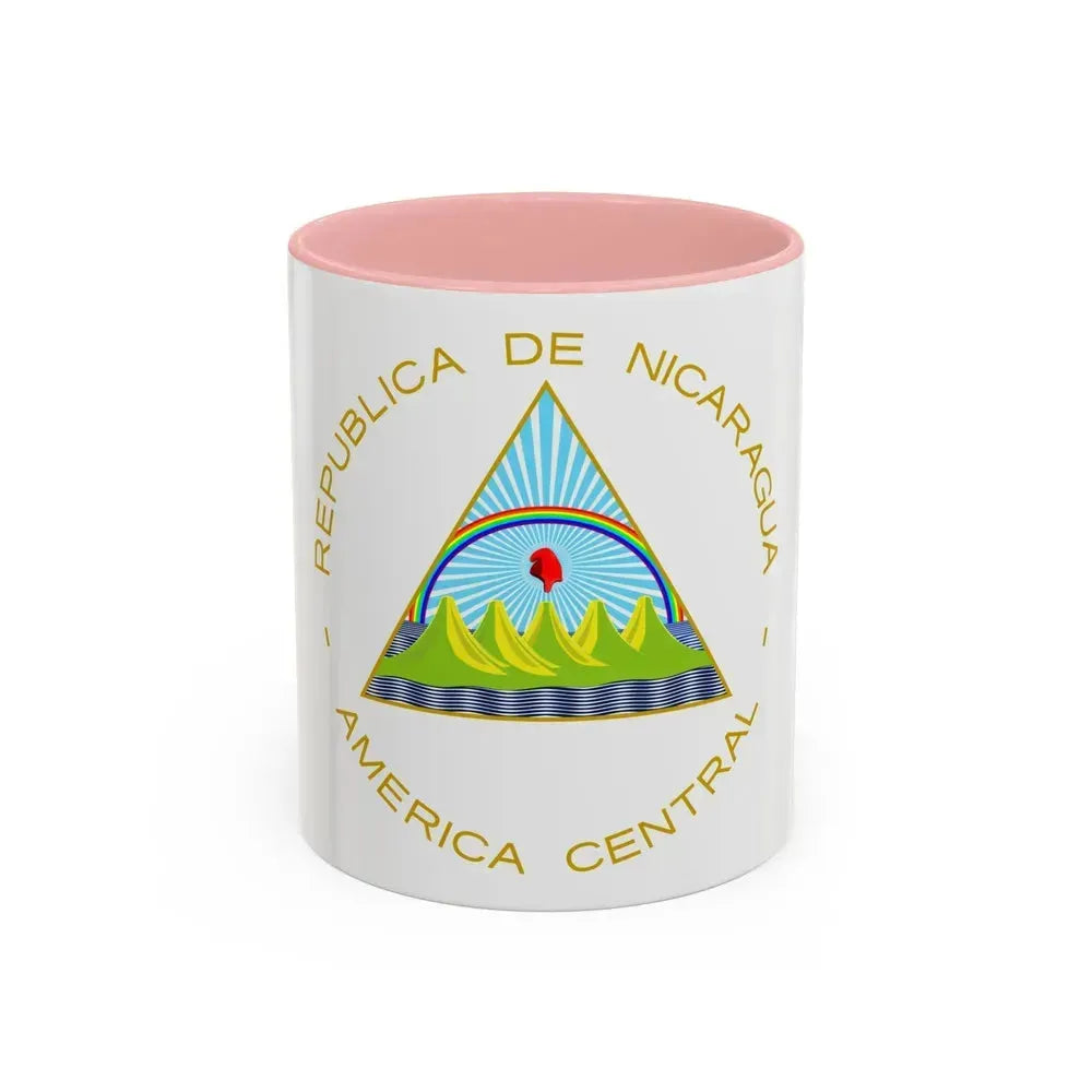 Coat of arms of Nicaragua - Accent Coffee Mug 11oz Pink - Go Mug Yourself