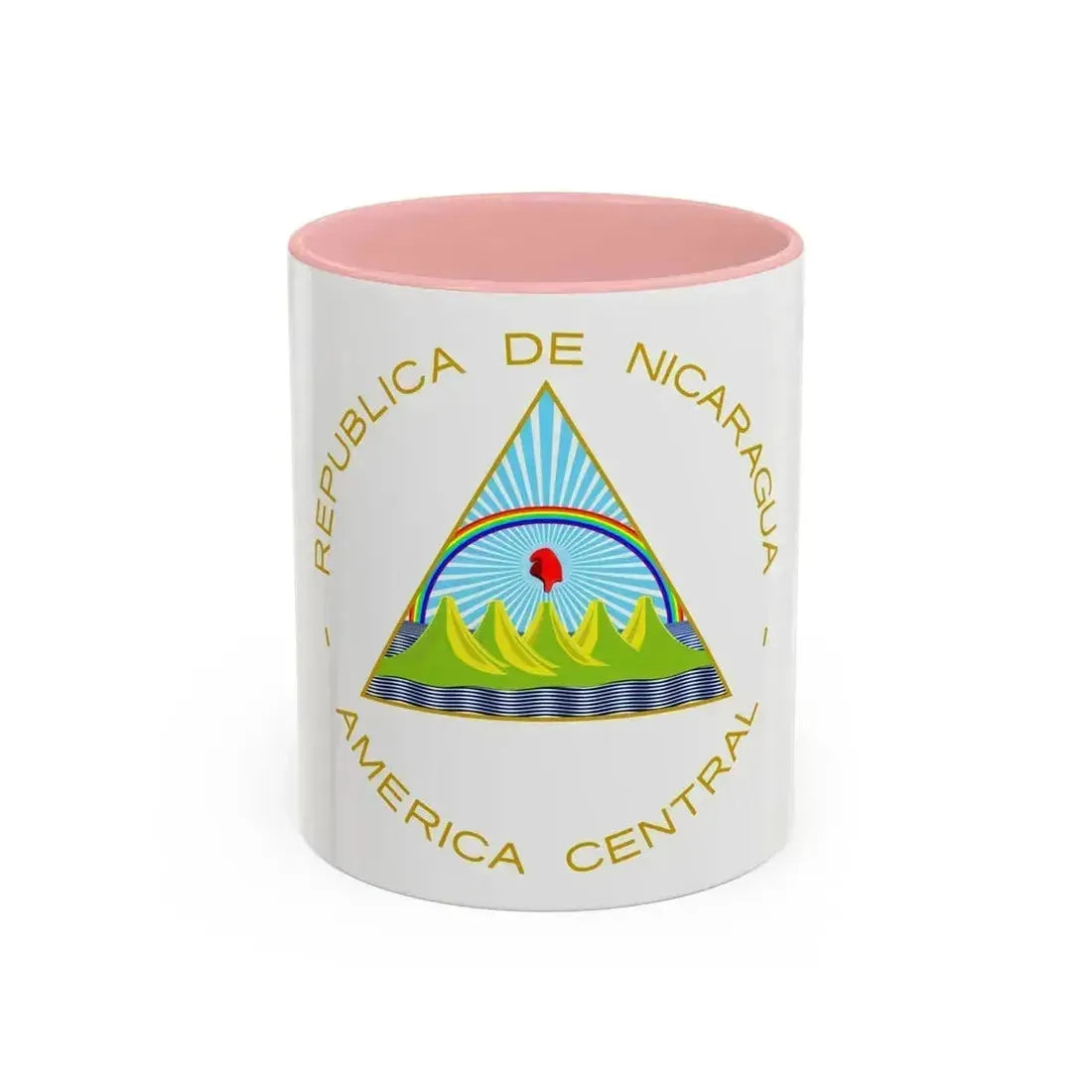 Coat of arms of Nicaragua - Accent Coffee Mug 11oz Pink - Go Mug Yourself