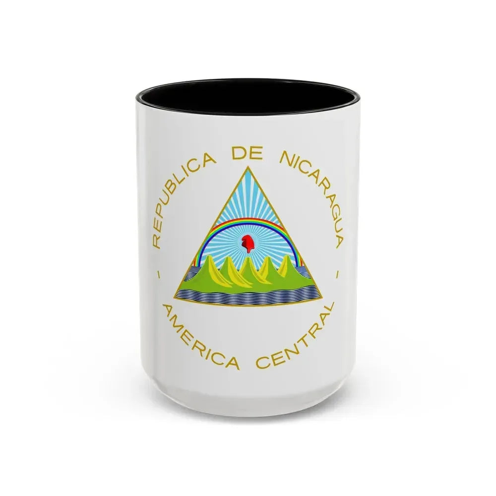 Coat of arms of Nicaragua - Accent Coffee Mug 15oz Black - Go Mug Yourself