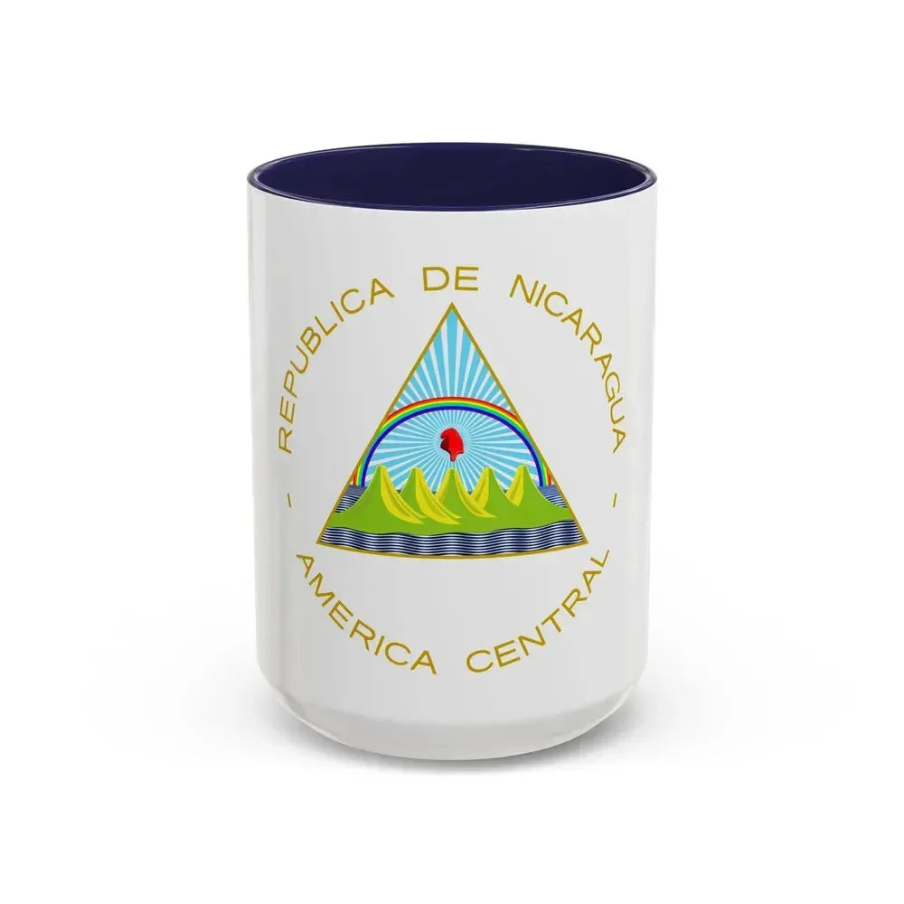 Coat of arms of Nicaragua - Accent Coffee Mug 15oz Navy - Go Mug Yourself