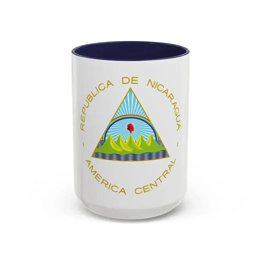 Coat of arms of Nicaragua - Accent Coffee Mug 15oz Navy - Go Mug Yourself