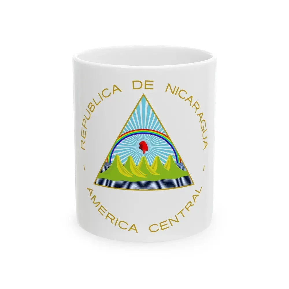 Coat of arms of Nicaragua - White Coffee Mug 11oz - Go Mug Yourself