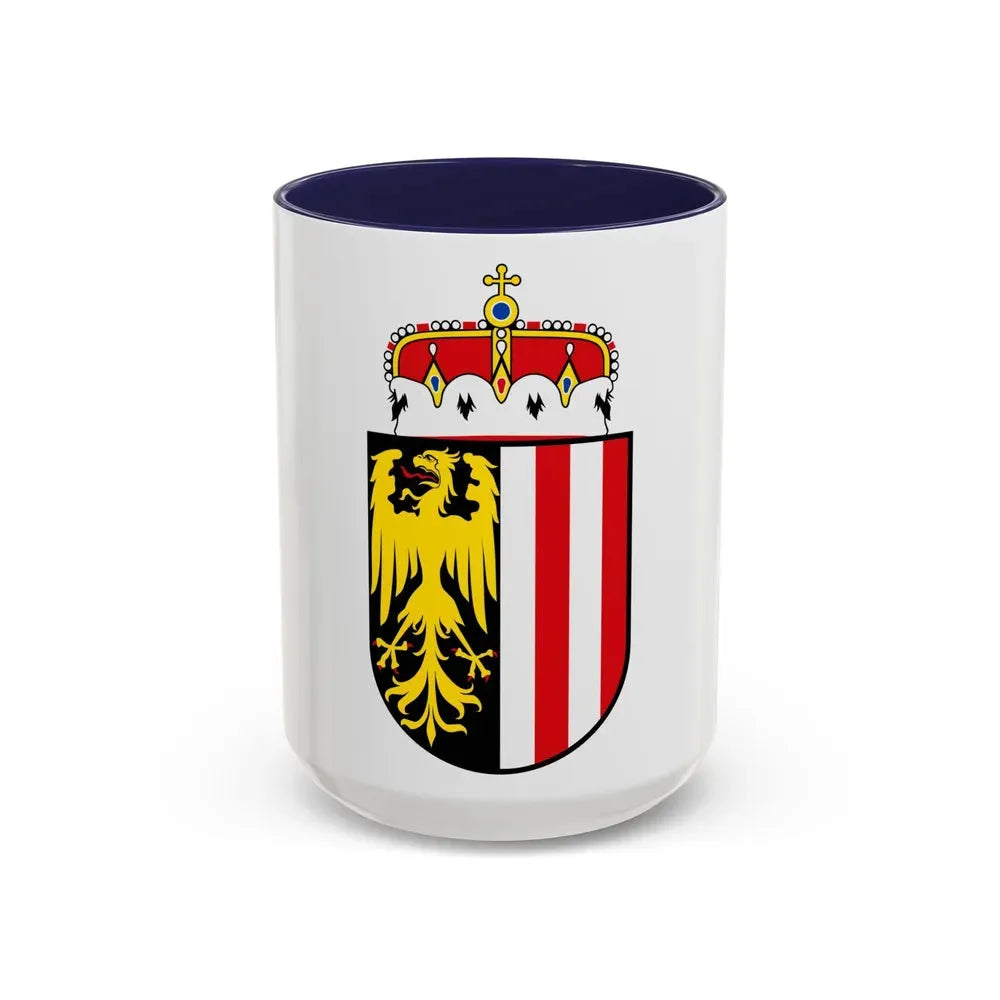 Coat of Arms of Oberoesterreich Austria - Accent Coffee Mug 15oz Navy - Go Mug Yourself
