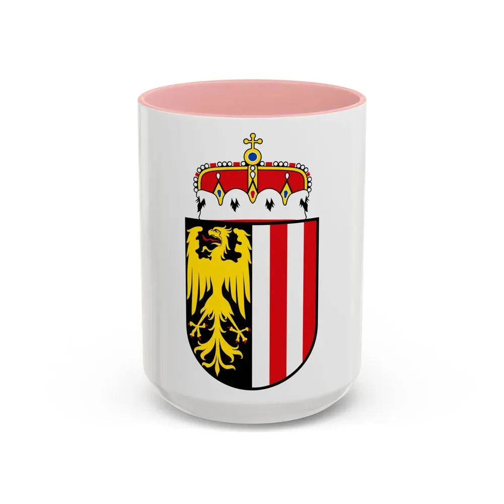 Coat of Arms of Oberoesterreich Austria - Accent Coffee Mug 15oz Pink - Go Mug Yourself