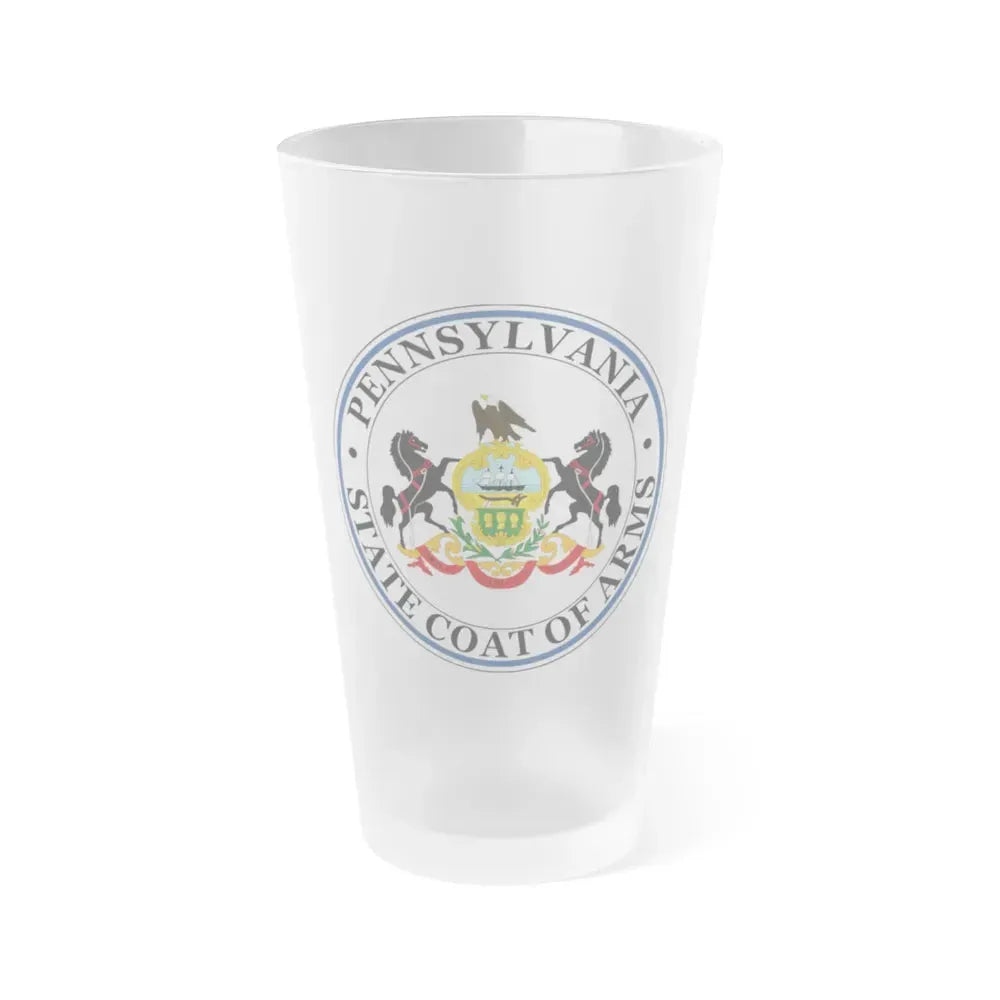 Coat of arms of Pennsylvania - Frosted Pint Glass 16oz 16oz Frosted - Go Mug Yourself