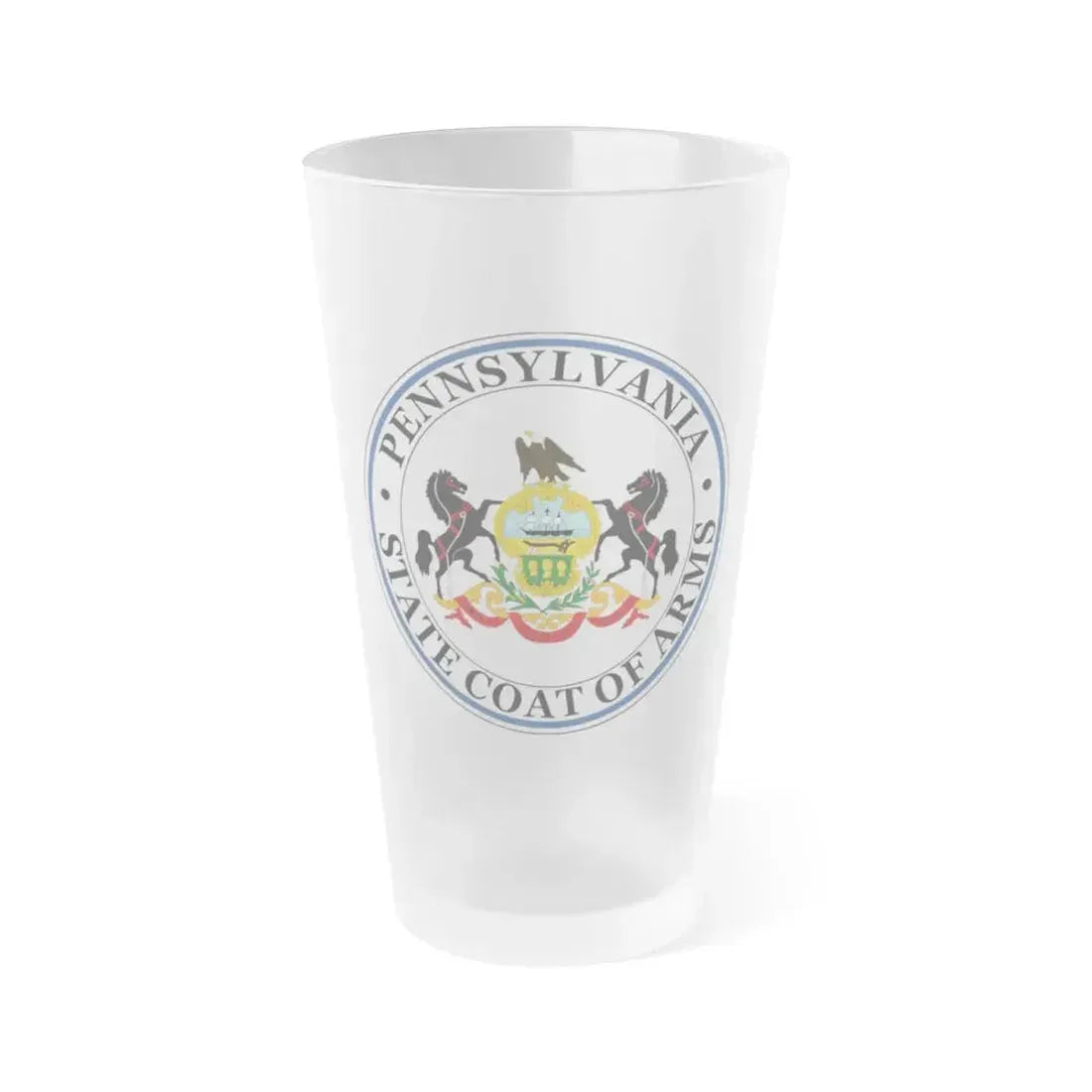 Coat of arms of Pennsylvania - Frosted Pint Glass 16oz 16oz Frosted - Go Mug Yourself